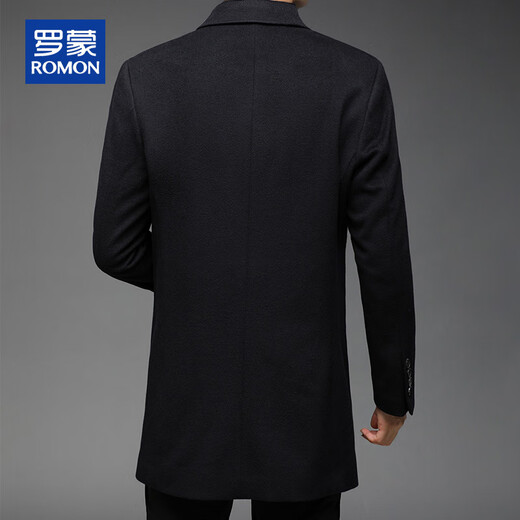 ROMON 100% pure cashmere woolen coat for men in autumn and winter mid-length lapel thick cashmere coat for men with windbreaker jacket