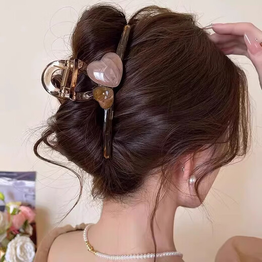 Temperament grab clips, large size, and large hair volume 2025 new simple hair clips for women's back head shark clips, high-end feeling 1 package [Cookie Man]