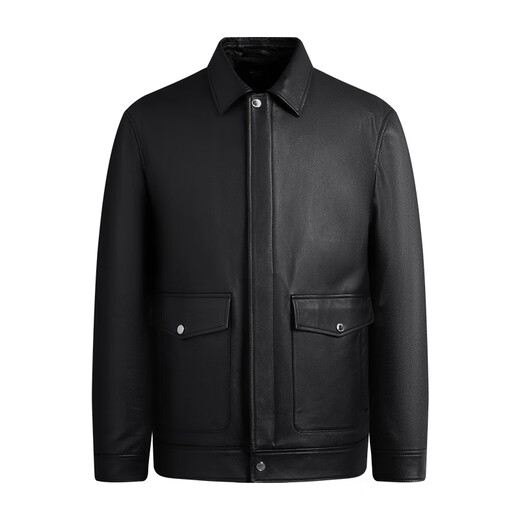 
Navigare Italian small sailboat men's genuine leather leather jacket 2025 autumn new top leather jacket casual simple jacket dark night L