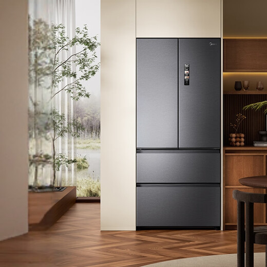 Midea's new product Midea 550 dual-system zero-embedded automatic ice-making household large-capacity refrigerator French double-open air-cooled frost-free home appliance MR-550WUFIPZE