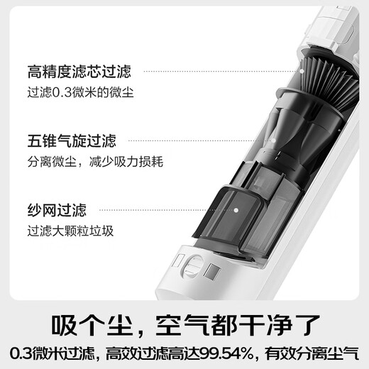 松下（Panasonic）Xtra零零吸无线吸尘器自动集尘家用大吸力手持绿光照显尘吸猫毛除尘MC-KAX1W【60天免倒垃圾】