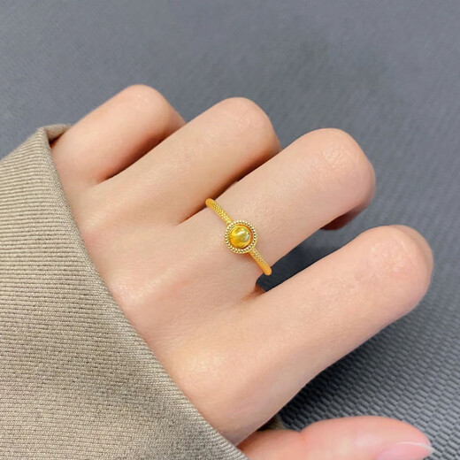 KZD Old Phoenix Shi Lai Run Ring Gold Ring Temperament Ring Versatile Korean Version Does Not Fad Shi Lai Run Ring 1.18g