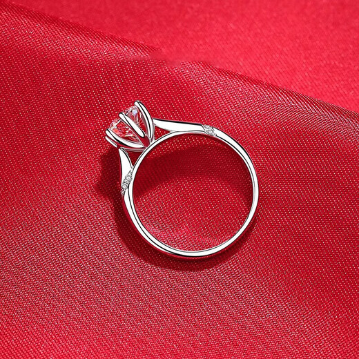 Pt950 Platinum Moissanite One Carat Diamond Ring Psychic Proposal Ring Adjustable Valentine's Day Gift Psychic One Carat/D Color/VVS/GRA Certificate - Light Luxury Model Closed Mouth (16)