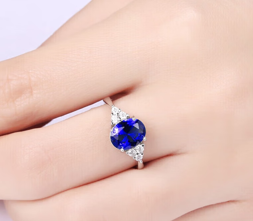 Keshan sapphire ring 925 18K gold plated inlaid carat Tanzanite colored gemstone oval bracelet for women No. 10