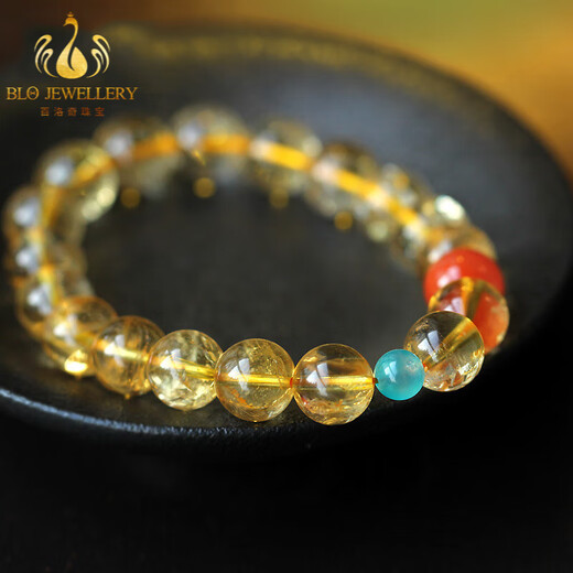Take a look at the comfortable citrine bracelet for women's birth year Buddha beads yellow bracelet amulet citrine beads 10mm