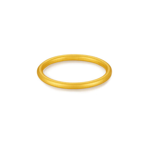 Zhou Dajin CHOW TAI KING999 gold plain ring for women pure gold solid ancient method glossy closed ring gift for girlfriend and wife solid ring solid gold ring 17# 1.24g