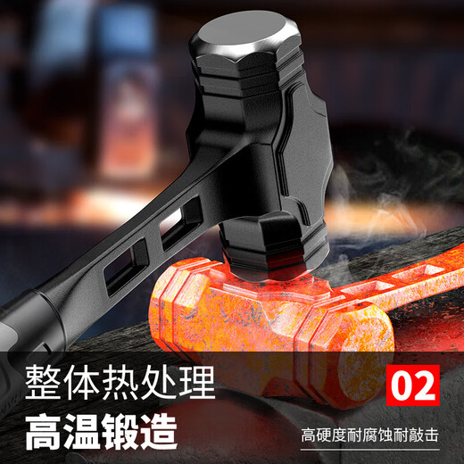 Octagonal hammer integrated hand hammer conjoined hammer enlarged long hammer smashing wall heavy-duty solid woodworking hammer tool mini hammer integrated octagonal hammer 3 pounds