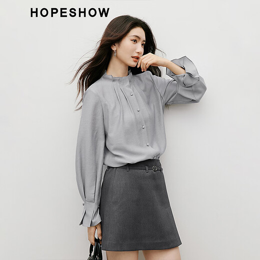 Red-sleeved retro palace-style chiffon shirt, spring and autumn new women's wear with fungus bell sleeves, slim and versatile top, off-white 004 M