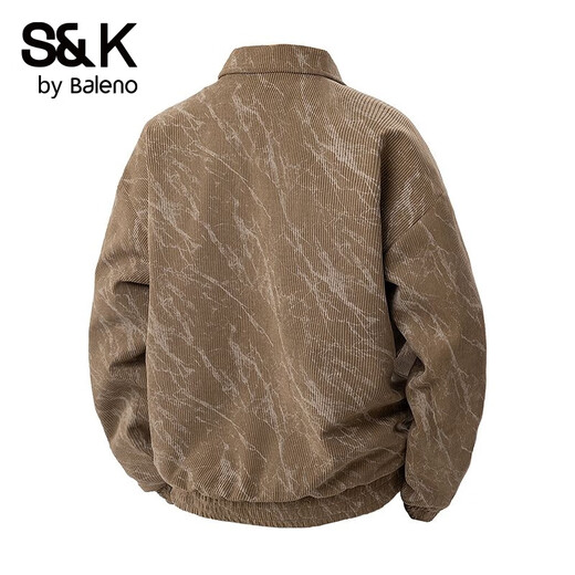 Baleno S&K Series Spring and Autumn American Heavyweight Trendy Brand Versatile Jackets Men's Trendy Lapel Tops Loose Casual Jackets Khaki M Recommended 100-120Jin Jin equals 0.5 kg