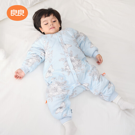 Liangliang baby sleeping bag anti-kick quilt baby's four-season universal children's split-leg sleeping bag Pianpian blue 90/48