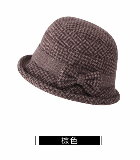 KAMILONG autumn and winter hats for middle-aged and elderly women, mothers, grandmothers, old ladies, fisherman hats, winter warm old hats, basin hats, brown, adjustable 56-59cm