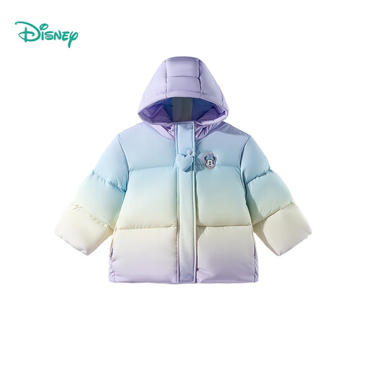 Disney children's clothing new winter girls' gradient down jacket, comfortable, warm and lightweight jacket, blue and purple gradient 140