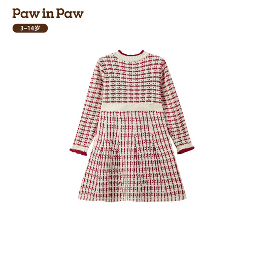 PawinPaw shopping mall same style cartoon bear children's clothing 25 years new winter new girls sweater dress Red red/20 160