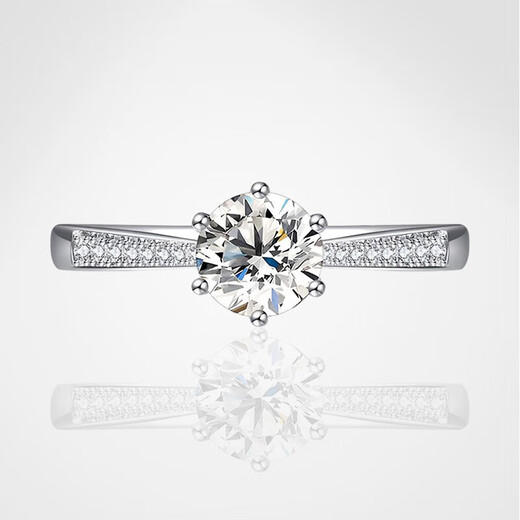 AVHE spot white platinum imperial concubine six-claw crown cultured diamond ring 12 carat diamond ring for wedding gift Qixi Festival platinum ring + 1 carat diamond (D/VVS/3EX/N) 9-20 circle can be noted