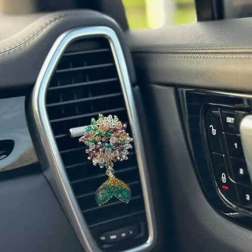 Yusenyi Internet celebrity car perfume air outlet aromatherapy car air conditioning decoration car fragrance tablets mermaid personality mixed green sequins tail air vent with fragrance tablets single price 1g 1 bottle