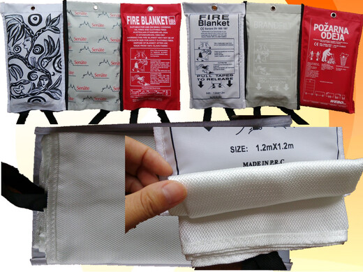 2m*2m small size fiberglass fire blanket car fire blanket escape blanket export fire certification high temperature resistant bag 1.2m*1.8m