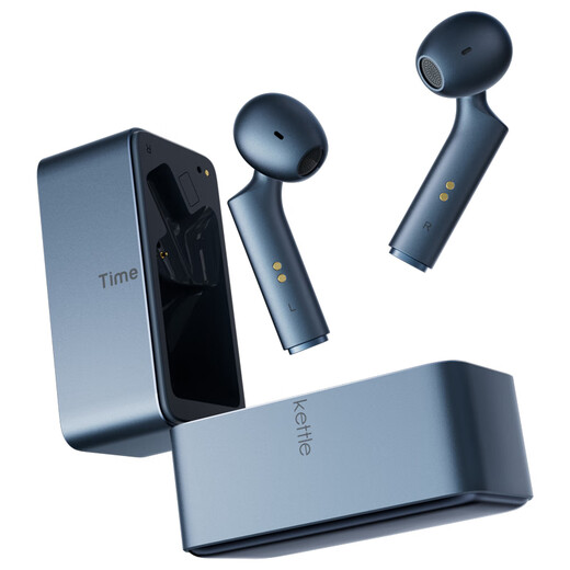 Space-time pot W4 bone voiceprint Al two-way simultaneous interpretation headset real-time simultaneous translation conversational interpretation smart translator multi-national voice offline translator navy blue