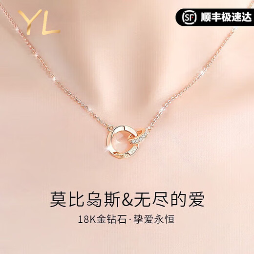 COISEE.YL Möbius strip 18K color gold necklace women's rose gold fashion jewelry Valentine's Day gift for girlfriend