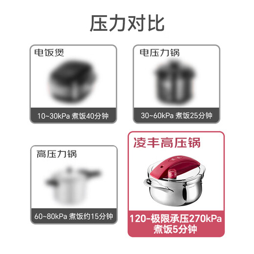 Lingfeng pressure cooker household explosion-proof stainless steel pressure cooker small multi-functional mini one-hand opening and closing gas induction cooker