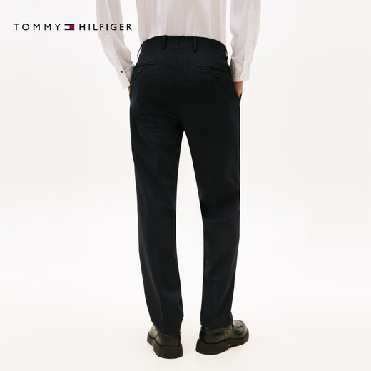 TOMMY HILFIGERLARDINI25 new autumn and winter men's clothing with wool stripes handmade suit trousers suit black 410 46