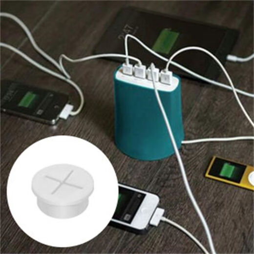 Bun Peng wire hole cover decorative cover waterproof desktop through round silicone cover dust cover mobile phone table cross rubber plug threading black opening 20mm 10 pieces