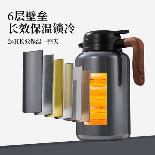 316 stainless steel thermal kettle business gift kettle new thermal kettle streamer kettle all steel thermal kettle wholesale streamer kettle black 1600ml ml