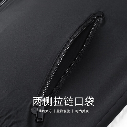 Mark Huafei Simple Baseball Collar Men's Jacket 2025 Autumn New Heavy Industry Embroidered Pilot Commuting Casual Jacket Black-Regular Style L/175