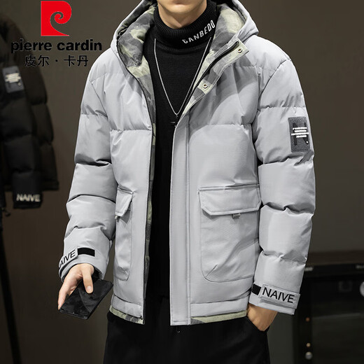 皮尔卡丹（pierre cardin）棉服男冬季新款加棉保暖棉衣外套男防风连帽羽面包绒上衣服男 黑色 XL