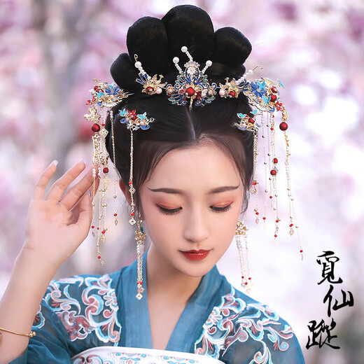 Beimeixing Hanfu hair crown for women with tassels, hairpins, hairpins, top hairpins, ancient-style Ming-made phoenix crowns, full set of costume-style headwear