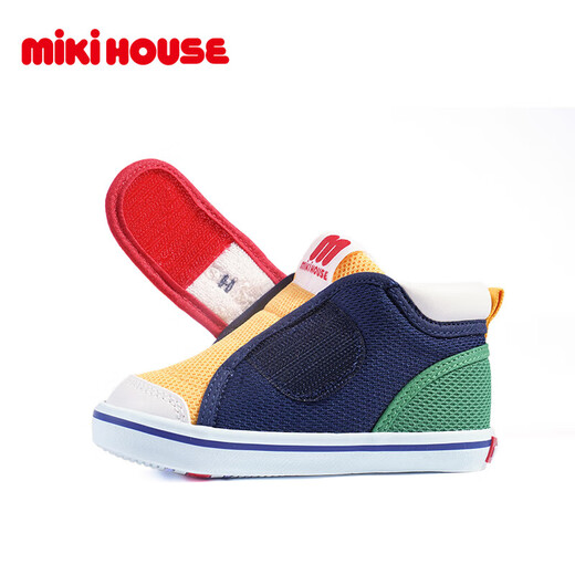 MIKIHOUSE toddler shoes for boys and girls, classic LOGO toddler shoes, infant and toddler sneakers, wear-resistant, non-slip, multi-color, stable period 14, second section (suitable for feet 13.5cm long)