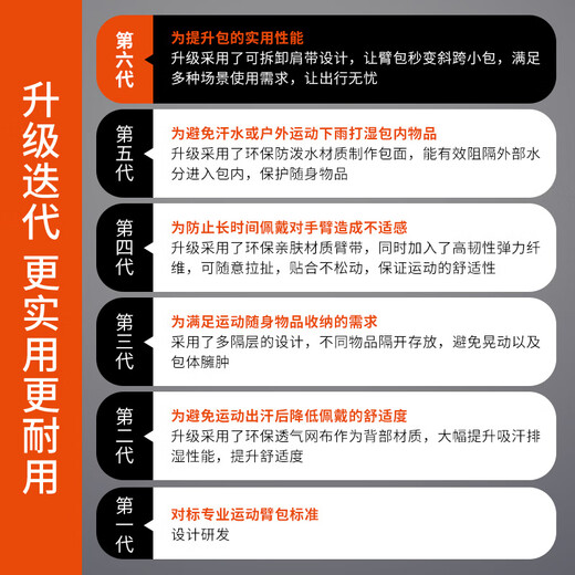 TFO event-level sports arm bag multi-functional running mobile phone bag fitness wrist bag arm bag dual-use cross-body bag blue