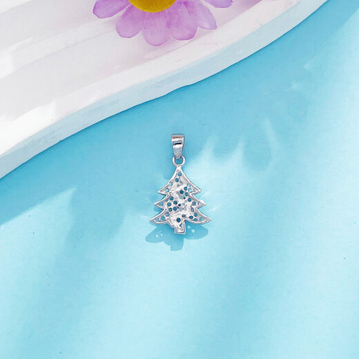 Laofu gold and platinum pendant, wishing tree, Christmas tree pendant, gift for girlfriend, gift for others, about 1.05g