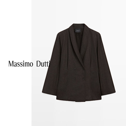 Massimo Dutti Discount Upgrade 2026 Women's Simple Commuting Style High Intelligence Double-breasted Blazer 06040713 Chocolate XS (34) (CN 165/80A)