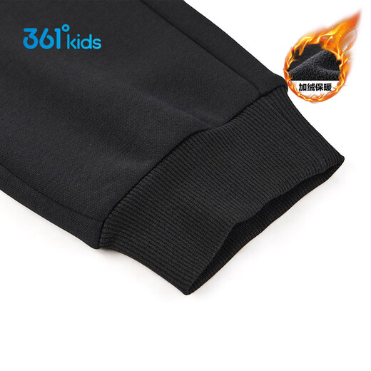 361 Children's trousers 25 winter boys' medium and large children's knitted thickened warm stretch sports trousers black 150