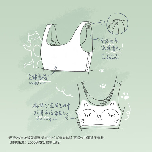 COCO SMART Girls' Underwear Developmental Period 1014 Years Old Girls Bra Second Stage Girls Primary School Children's Small Vest Teeth White + Teeth White M