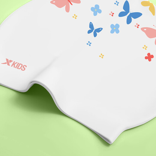 Xtep swimming goggles for boys and girls, high-definition, soft, comfortable, anti-fog, professional swimming training cap set, white swimming cap + blue small frame swimming goggles, one size fits all