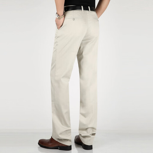 
Liangxin Chengpin casual pants men's ice silk cotton spring and summer thin high waist loose comfortable elastic long trousers business casual straight pants 1595 meters gray 38 waist circumference 3 feet 1
