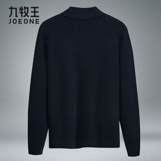 Jiumuwang Men's Machine Washable Wool Sweater Men's Spring New Style Locking Warmth Half-High Zipper Collar Inside Standard Version + Navy Blue + TK1EV60223 L 175/96A(50)