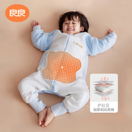 Liangliang (liangliang) baby sleeping bag, children's spring and autumn anti-kick quilt, newborn baby autumn and winter pure cotton children's sleeping bag, baby sleeping bag, worry-free yellow thick quilted version, room temperature 6-10 3XL (recommended reference height 110-125CM)