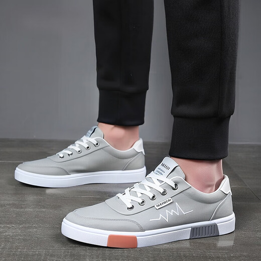 SNGUNY高端轻奢品牌休闲鞋男新款老北京布鞋男春秋季透气板鞋男鞋子男 帆布鞋6636黑白 41 255