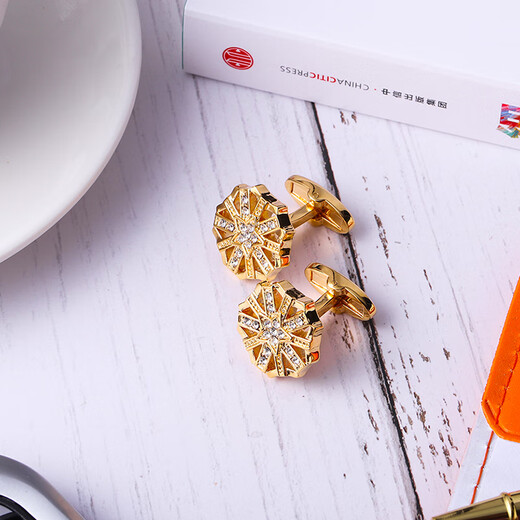 KFLK Men's Cufflinks French Cuff Buttons Shirt Light Luxury Cuff Pins Gold Cuff Buttons Cufflinks Customized Engraving Gold