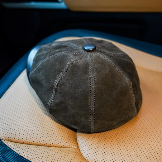 Kawakudaichi genuine leather hat men's cowhide painter's hat men's British beret octagonal hat women's fisherman hat melon skin hat newsboy hat L (55-56cm) adjustable