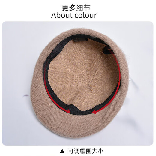 Autumn and winter hat women's retro British style progressive hat painter hat internet celebrity versatile two-wear beret fashionable beret hat 8306-coffee one size 55-58cm