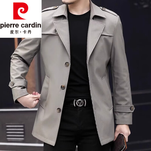 Pierre Cardin Весенне-осенняя хлопковая теплая ветровка Короткая деловая мужская куртка с воротником в британском стиле Модный повседневный вязаный синий топ