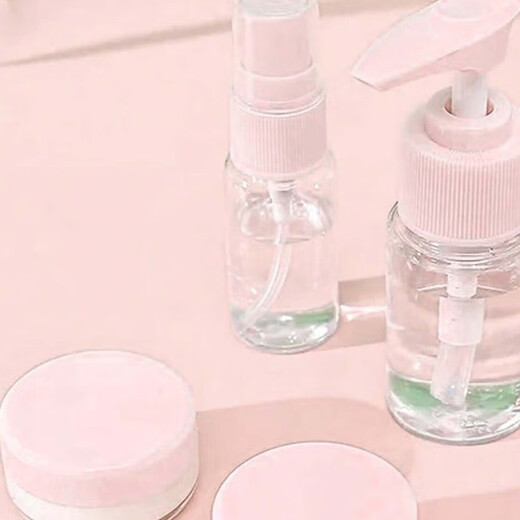 Beauty Tool Set Travel Cosmetic Dispensing Bottle Portable Washing Bag Set Press Spray Bottle Lotion Empty Bottle Travel Distribution Set-Candy Powder 1 Set 1 Piece