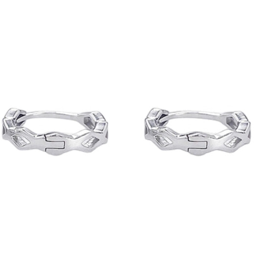 CHINA GOLD platinum geometric prismatic earrings and earrings about 2.16g