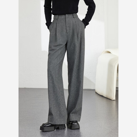
Vanciman dark gray loose slim wide-leg pants 2024 autumn and winter new wool suit pants versatile long pants M9227 dark gray S