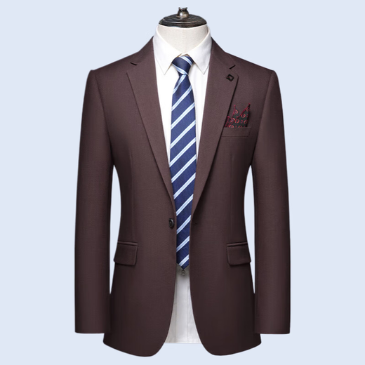 Septwolves Jacket Expert Light Luxury Suit Men's Autumn and Winter One Button Single Slit Two-piece Wedding Banquet Sheep Wool Suit Suit Dark Red L 175 120-135Jin Jin is equal to 0.5 kg