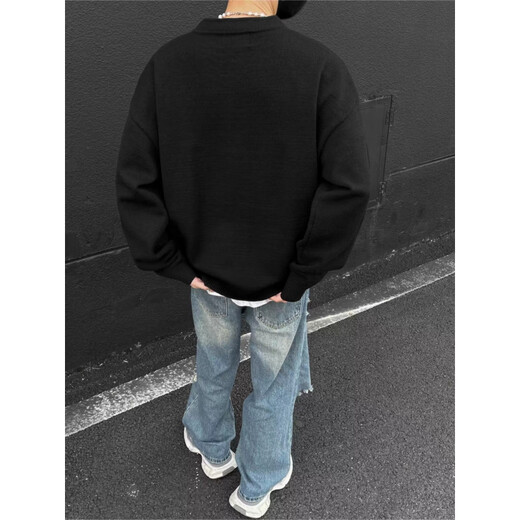 Yiran's new sweater for men in autumn, American Henry, lazy style, cleanfit, fashionable bottoming top for men, light gray XL, recommended 115-140Jin Jin is equal to 0.5 kg