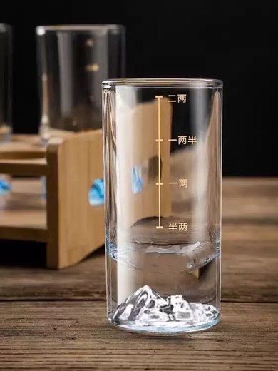 Wing Fantasy 8-pack high-end crystal lead-free glass iceberg bottom 2 liang white cup scale divider high-end utensils d 4-pack iceberg bottom wine glasses